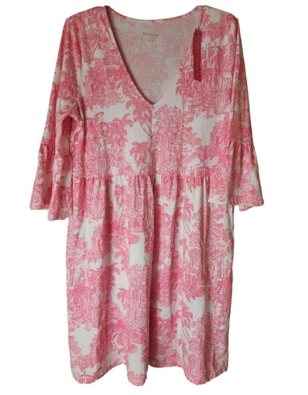 Lilly Pulitzer Jannie V-Neck Pima Cotton Dress Size Large Nwt - Picture 7 of 11